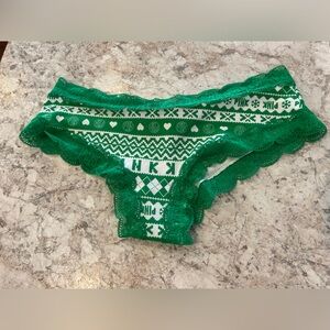 VS PINK Christmas Holiday Panty Large Cheekster NWT